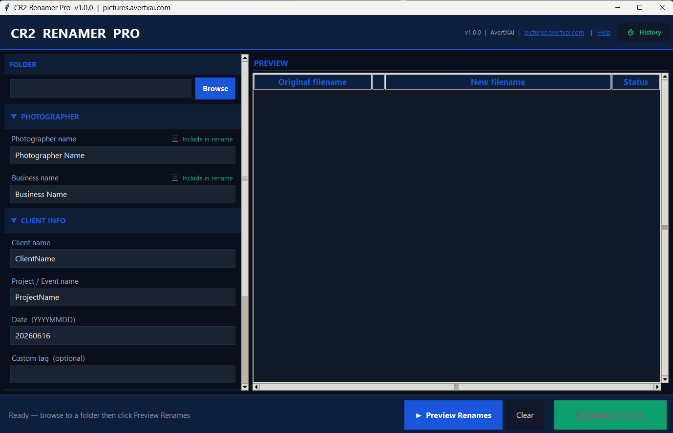 CR2 Renamer Pro screenshot