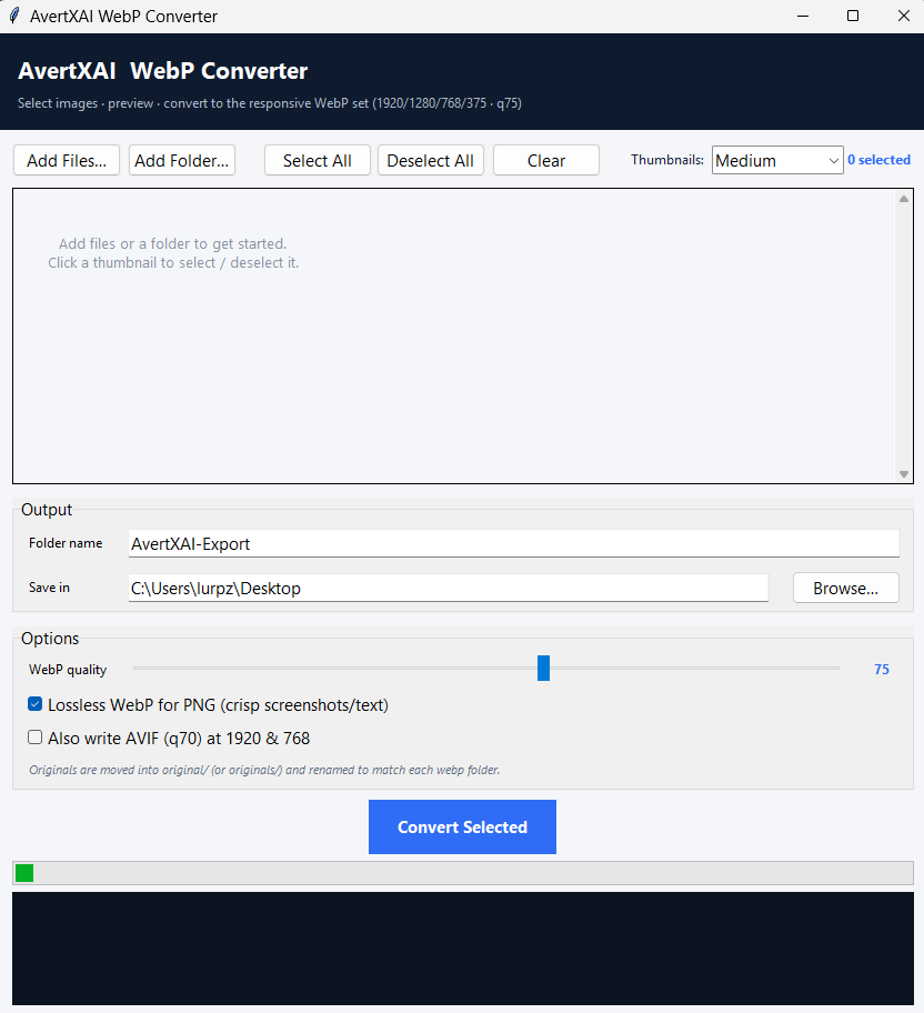 WebP Converter screenshot